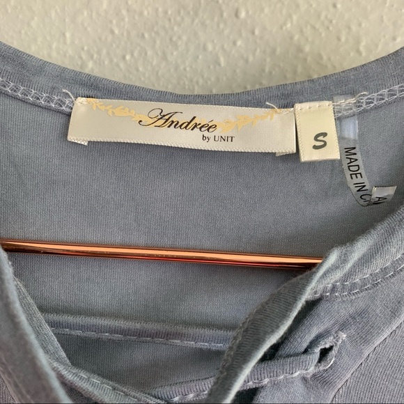 Andree by Unit Dusty Blue Tie Dress - S - Picture 2 of 4